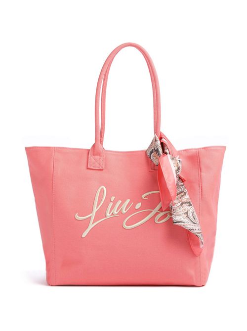 Borsa tote grande con logo ricamato LIU JO | AA6200T546A/61640
